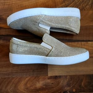 Women's Michael Kors Keaton Slip On Sneaker Gold 7.5
